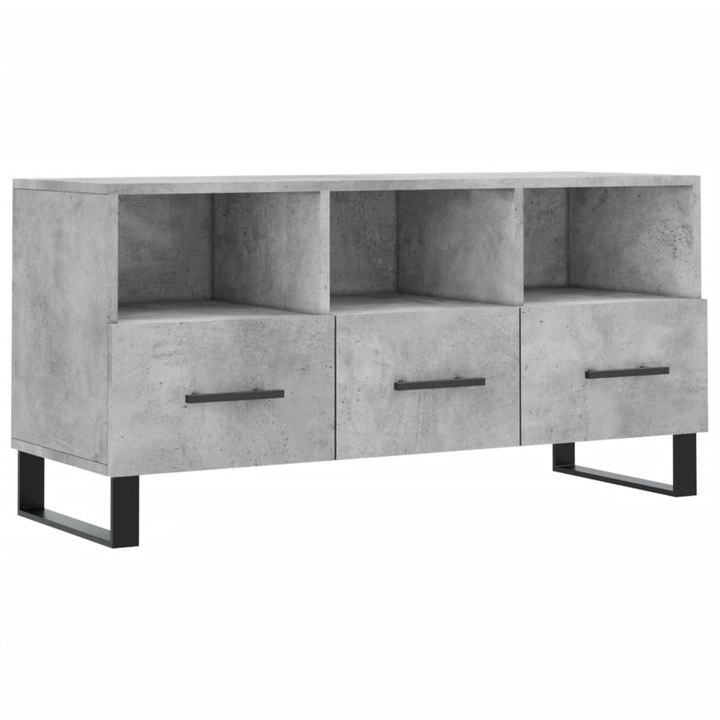 Comoda, Zakito Europe, Lemn/ Fier, 102 x 36 x 50 cm, Gri/ Negru