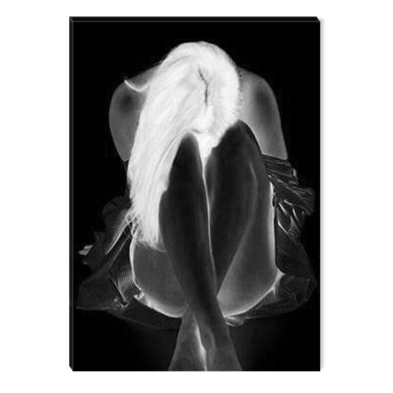 Tablou Alb-Negru Abstract Startonight, Nud in lumina, luminos in intuneric, 80 x 120 cm