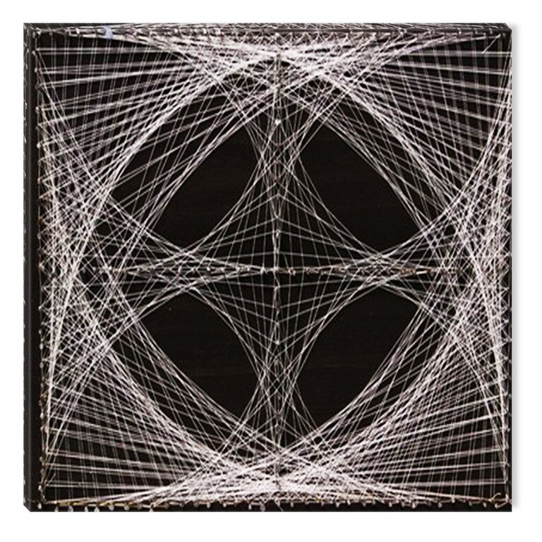 Tablou Alb-Negru Abstract Startonight, Inceputuri, luminos in intuneric, 80 x 80 cm