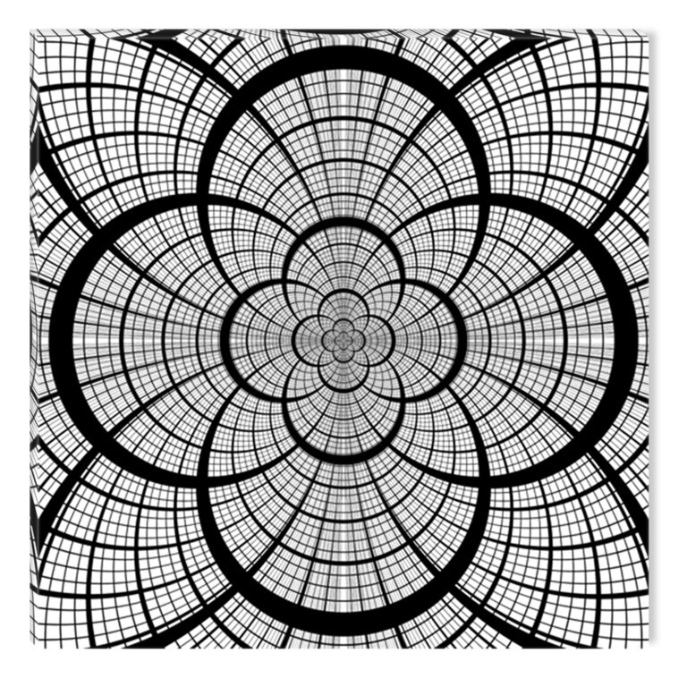 Tablou Alb-Negru Abstract Startonight, Geometrie, luminos in intuneric, 80 x 80 cm