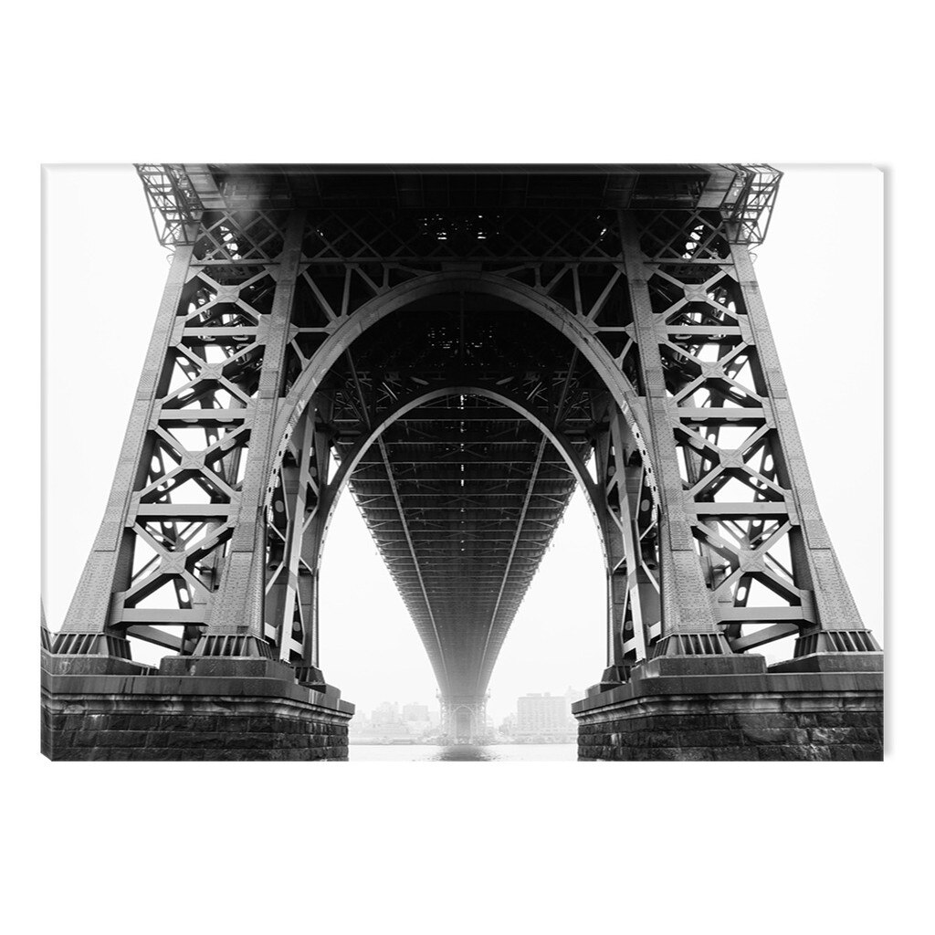 Tablou Alb-Negru Abstract Startonight, Pod de fier, luminos in intuneric, 80 x 120 cm