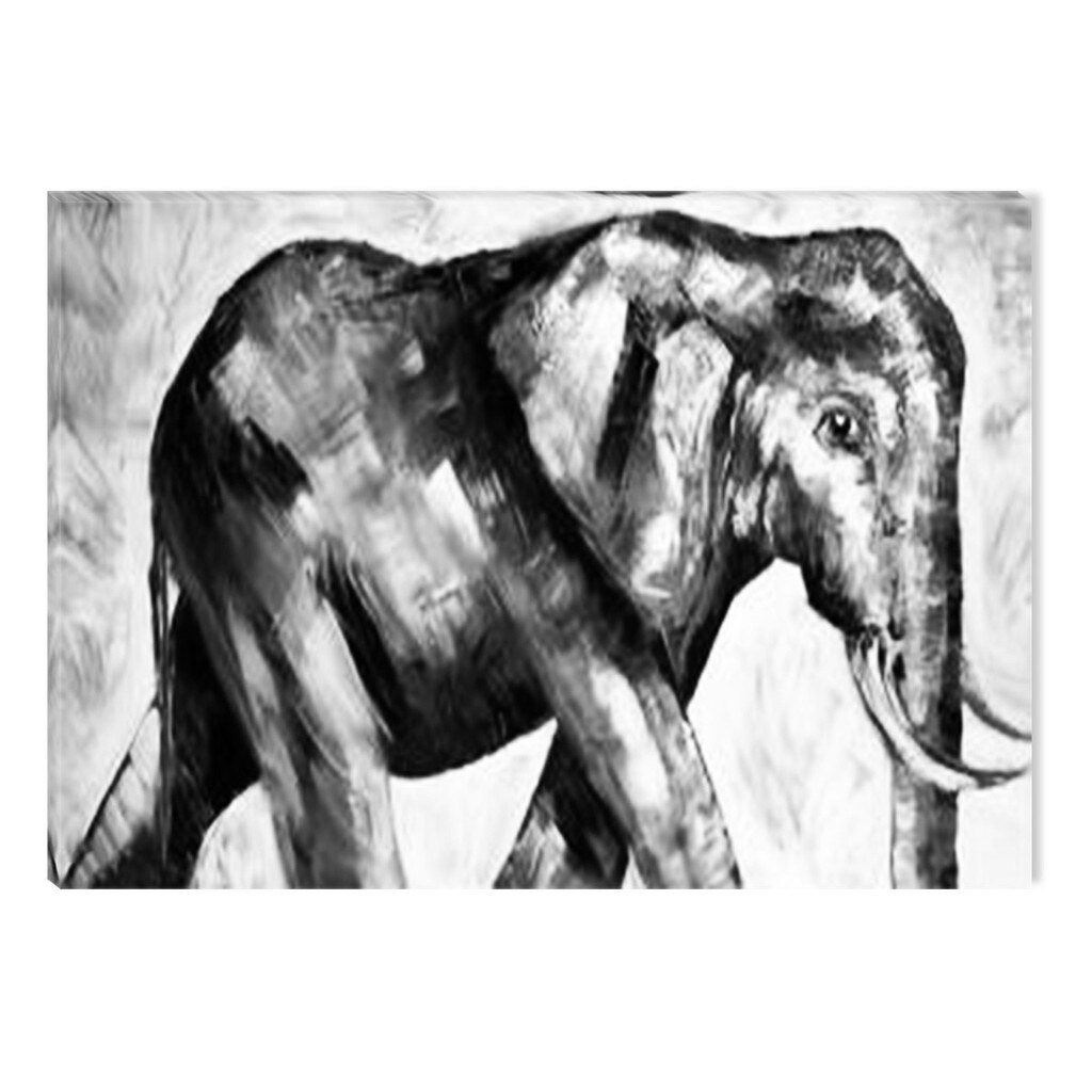 Tablou Alb-Negru Abstract Startonight, Elefant, luminos in intuneric, 80 x 120 cm