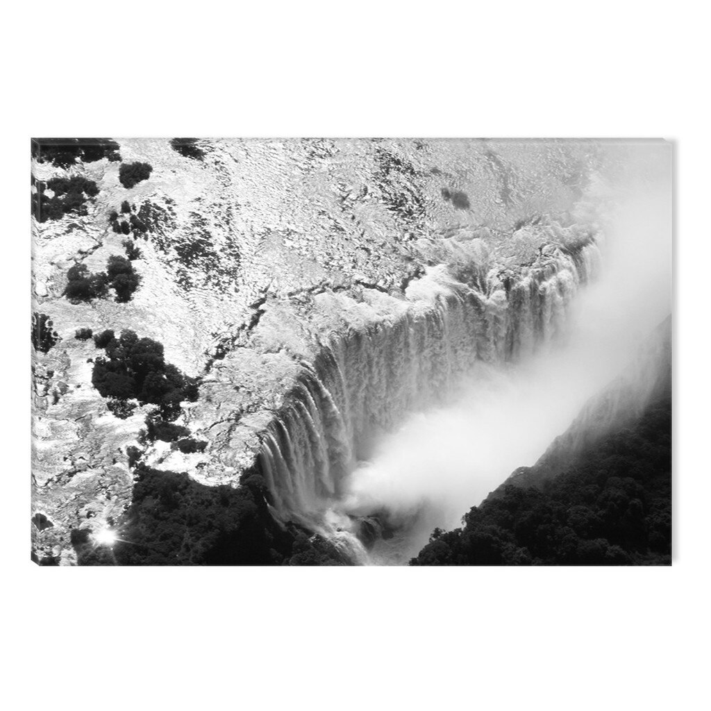 Tablou Alb-Negru Abstract Startonight, Cascada Niagara, luminos in intuneric, 80 x 120 cm