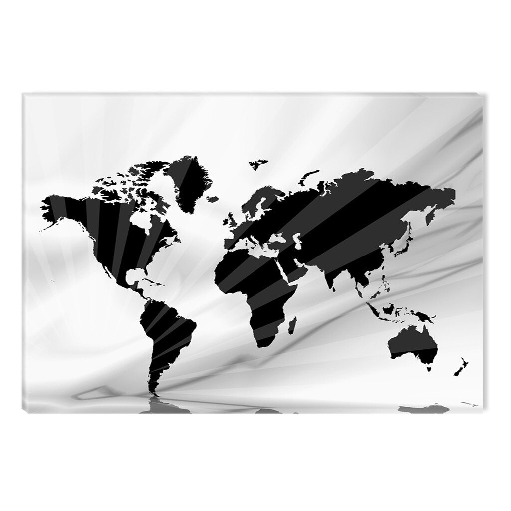 Tablou Alb-Negru Abstract Startonight, Harta lumii abstracta, luminos in intuneric, 60 x 90 cm
