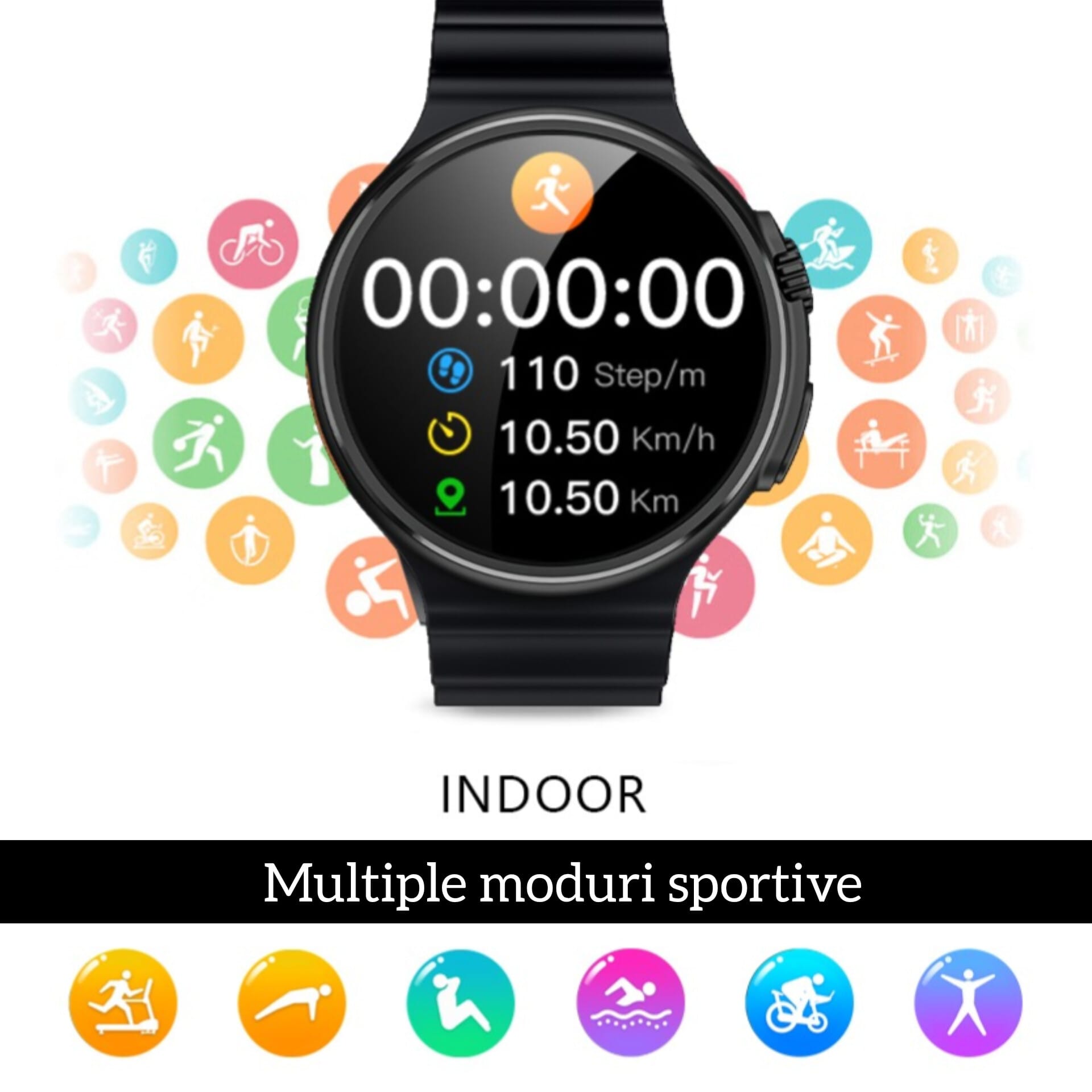 Smartwatch V3 Ultra Max, TechGS®, 1,6-инчов IPS екран, Bluetooth HD ...