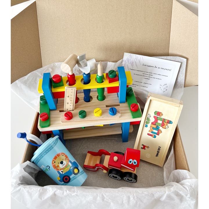 Комплект детски играчки Майсторски GeminiBox, 3 години, 4 части