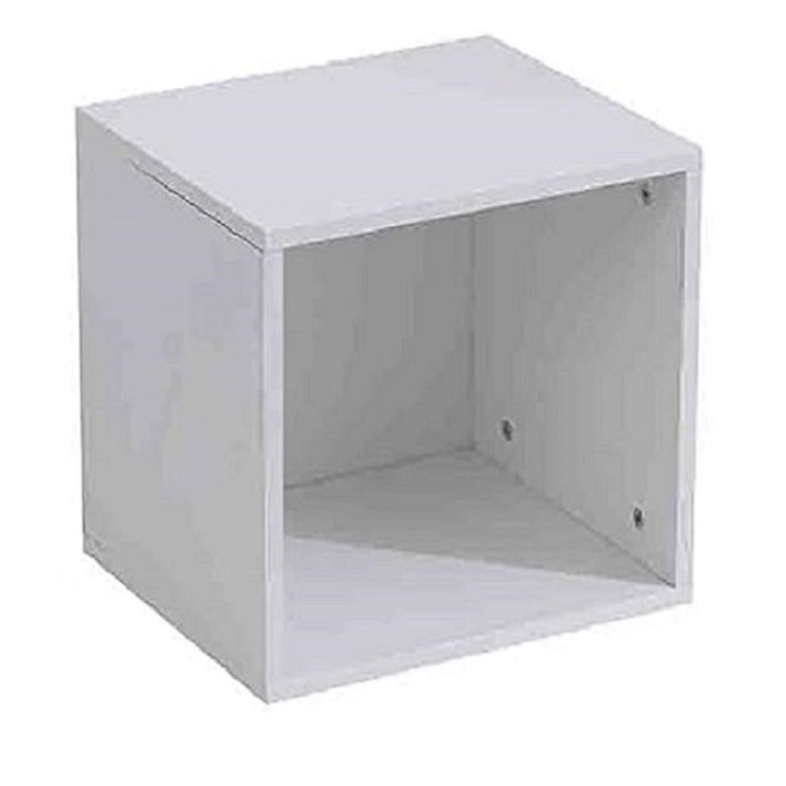 Biblioteca tip cub, EtnicArt, mdf, 35x30x35 cm, alb
