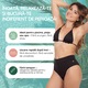 Slip menstrual pentru inot FemiEko, Kaia, cu talie inalta, absorbtie moderata, negru, marime 4XL