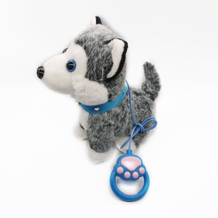 Jucarie de plus interactiva, Catelusul Fericit, Canta, se plimba, da din codita, te imita, 25cm, VisionXXI