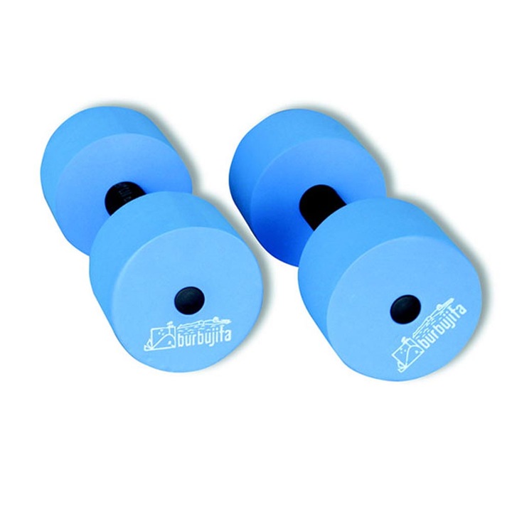 Set 2 gantere rotunde, din spuma, albastru