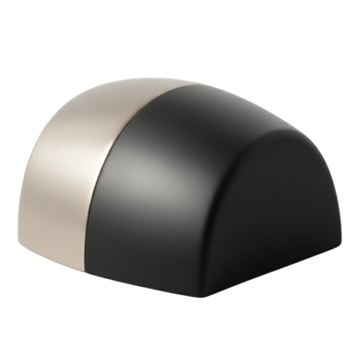 Opritor pentru usa Oval, finisaj nichel satin/negru mat CB, 41x40x25 mm
