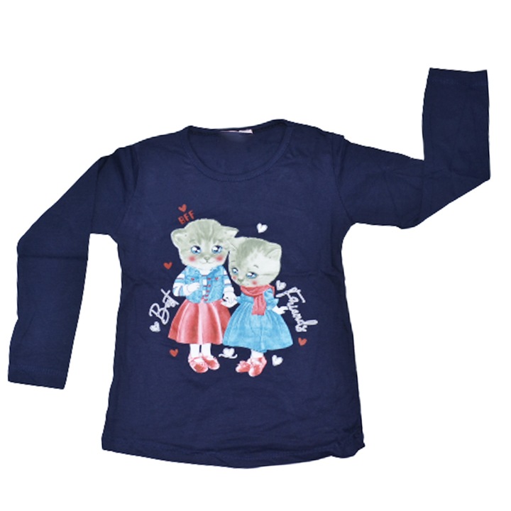 Bluza cu maneca lunga pentru fete OLC SVR 2818B-74, Bleumarin 100073