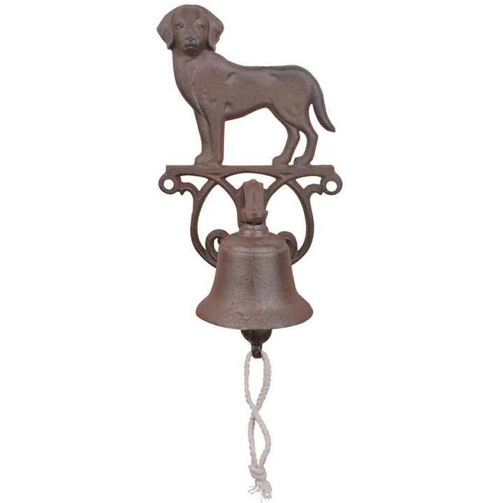 Decoratiune de perete ruginie din otel turnat, 24.9 cm, Dog Esschert Design