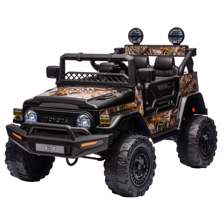 Masinuta electrica Premier Toyota FJ Cruiser, 12V, roti cauciuc EVA, scaun piele ecologica, negru (Forest)