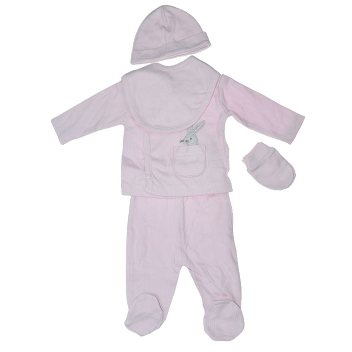 Compleu 5 piese pentru fete Mini Junior 4779, Roz 50 CM