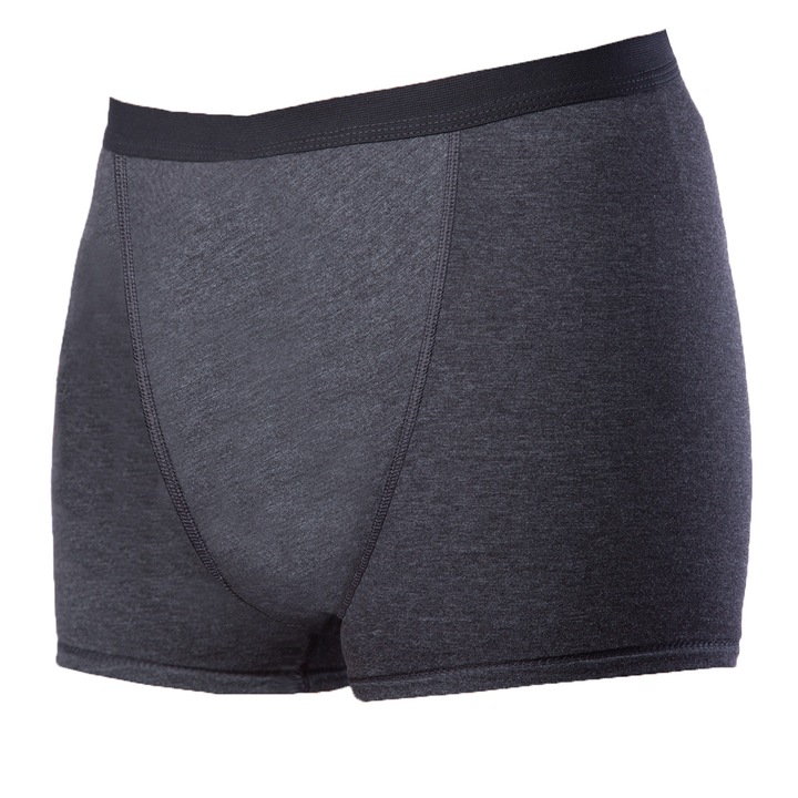 Boxeri incontinenta copii, nivel 3/5, Suprima, Antracit, Poliester/Bumbac/Elastan, Marime XXL
