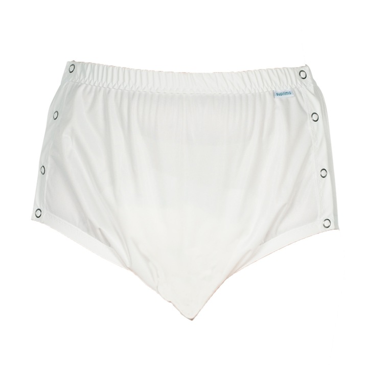 Inkontinencia bugyi szint 4/5, Suprima, Unisex, poliészter, fehér, Mar L, oldalt kapcsokkal