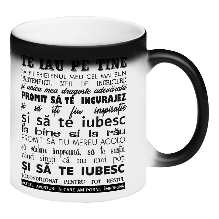 Cana termosensibila neagra personalizata Te iau pe tine sa fi prietenul meu cel mai bun, 325 ml, Pop Radu Daniel II