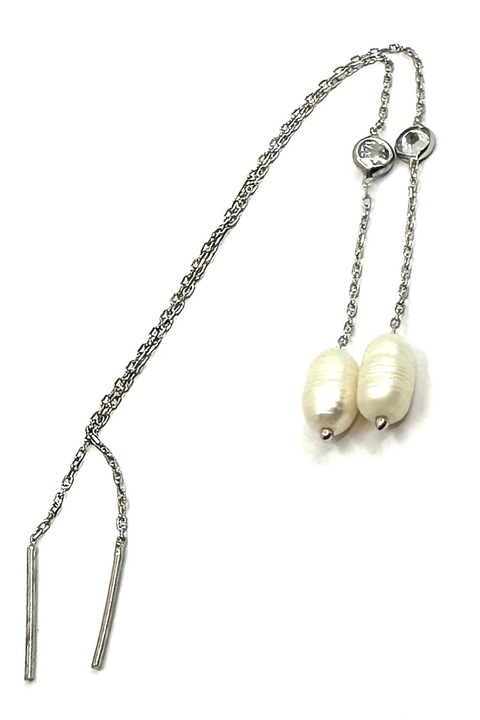 Cercei lungi cu perle din argint 925, Agavi