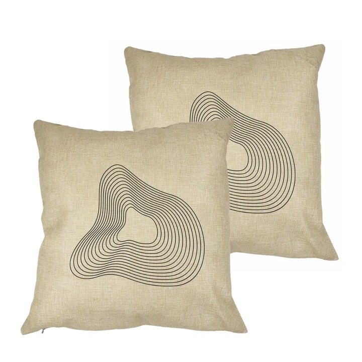 Set 2 Perne Decorative, Model F1, 40x40 cm, Husa Detasabila