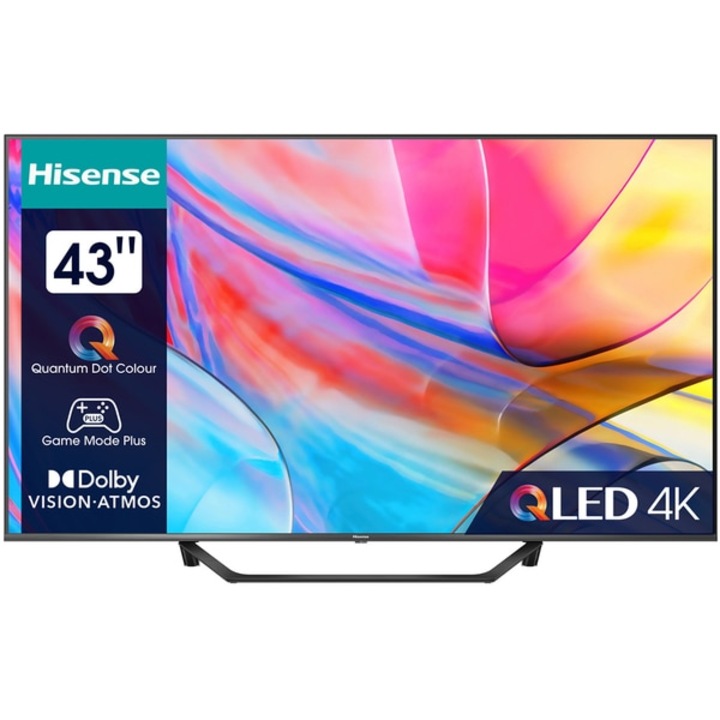 Televizor QLED Smart HISENSE 43A7KQ, Ultra HD 4K, HDR, 108 cm, Clasa G, Gri