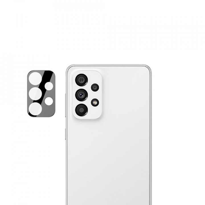 Kamerafólia Samsung Galaxy A33 5G / A53 5G / A73 5G telefonhoz, Techsuit teljes kameraüveg, fekete