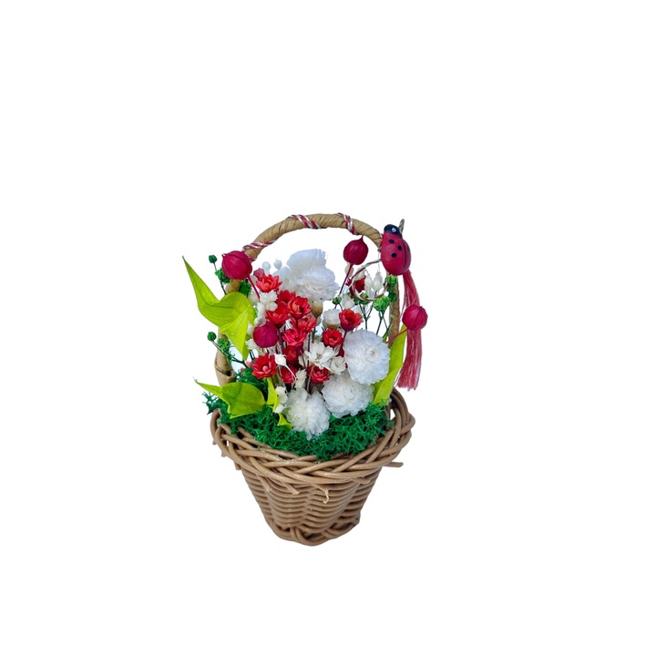 Martisor, cosulet cu flori si licheni (Multicolor) - Eventissimi