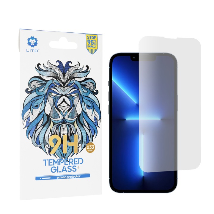 Фолио за iPhone 13 Pro Max / iPhone 14 Plus, Lito 2.5D Classic Glass, Clear