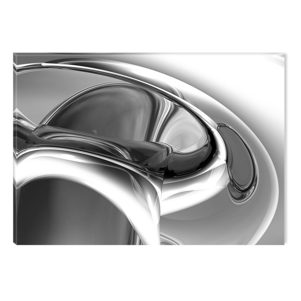Tablou Alb-Negru Abstract Startonight, Design argintiu, luminos in intuneric, 80 x 120 cm