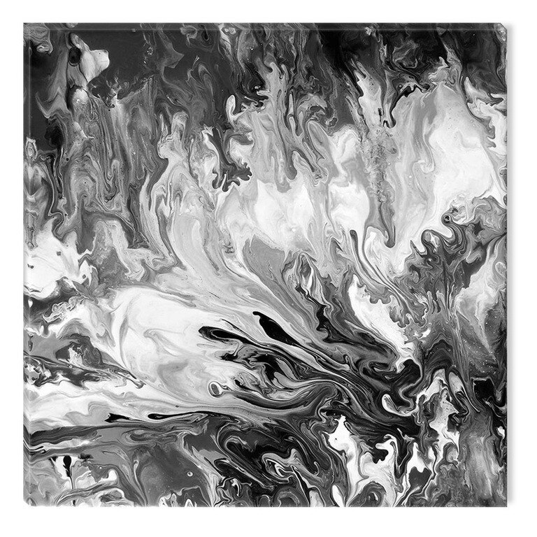 Tablou Alb-Negru Abstract Startonight, Ziua creatiei, luminos in intuneric, 80 x 80 cm