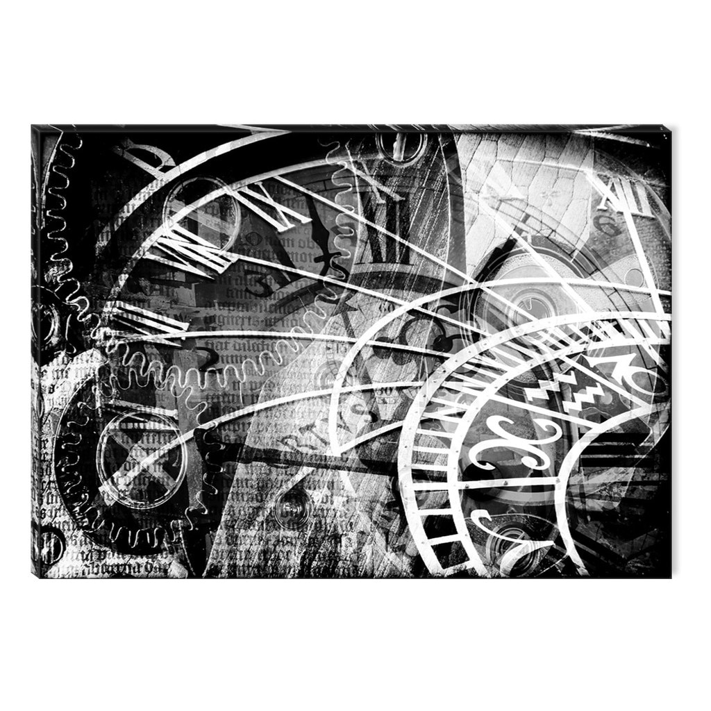 Tablou Alb-Negru Abstract Startonight, Masina timpului, luminos in intuneric, 80 x 120 cm