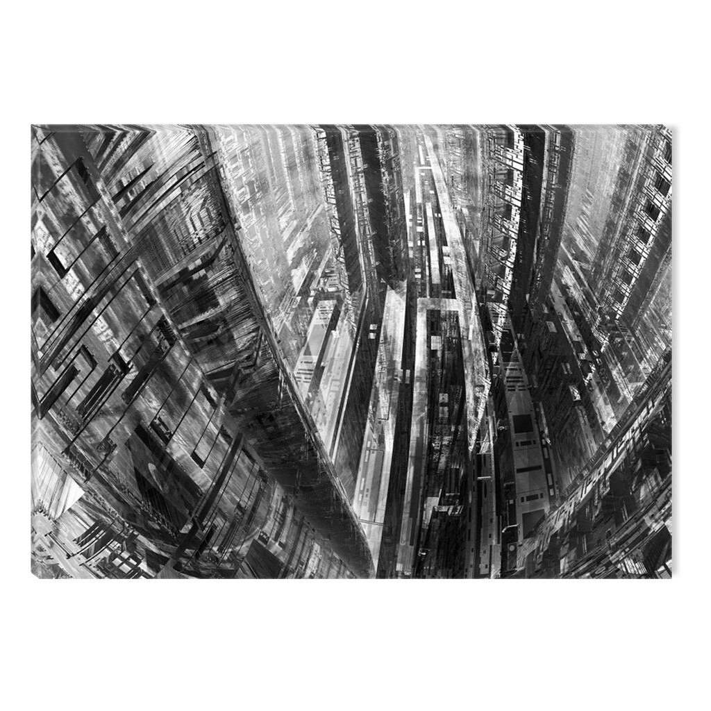 Tablou Alb-Negru Abstract Startonight, Grunge urban, luminos in intuneric, 80 x 120 cm