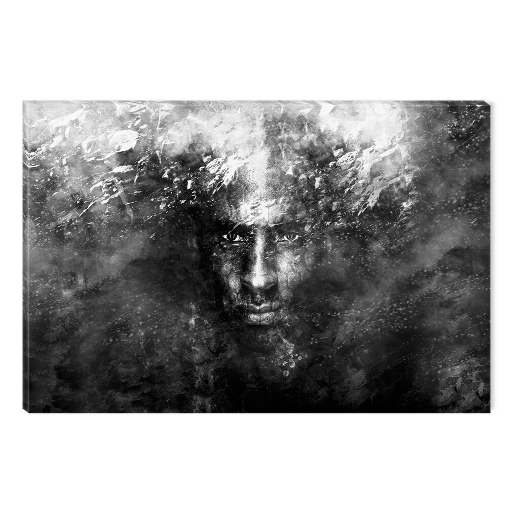 Tablou Alb-Negru Abstract Startonight, Fata de barbat, luminos in intuneric, 80 x 120 cm