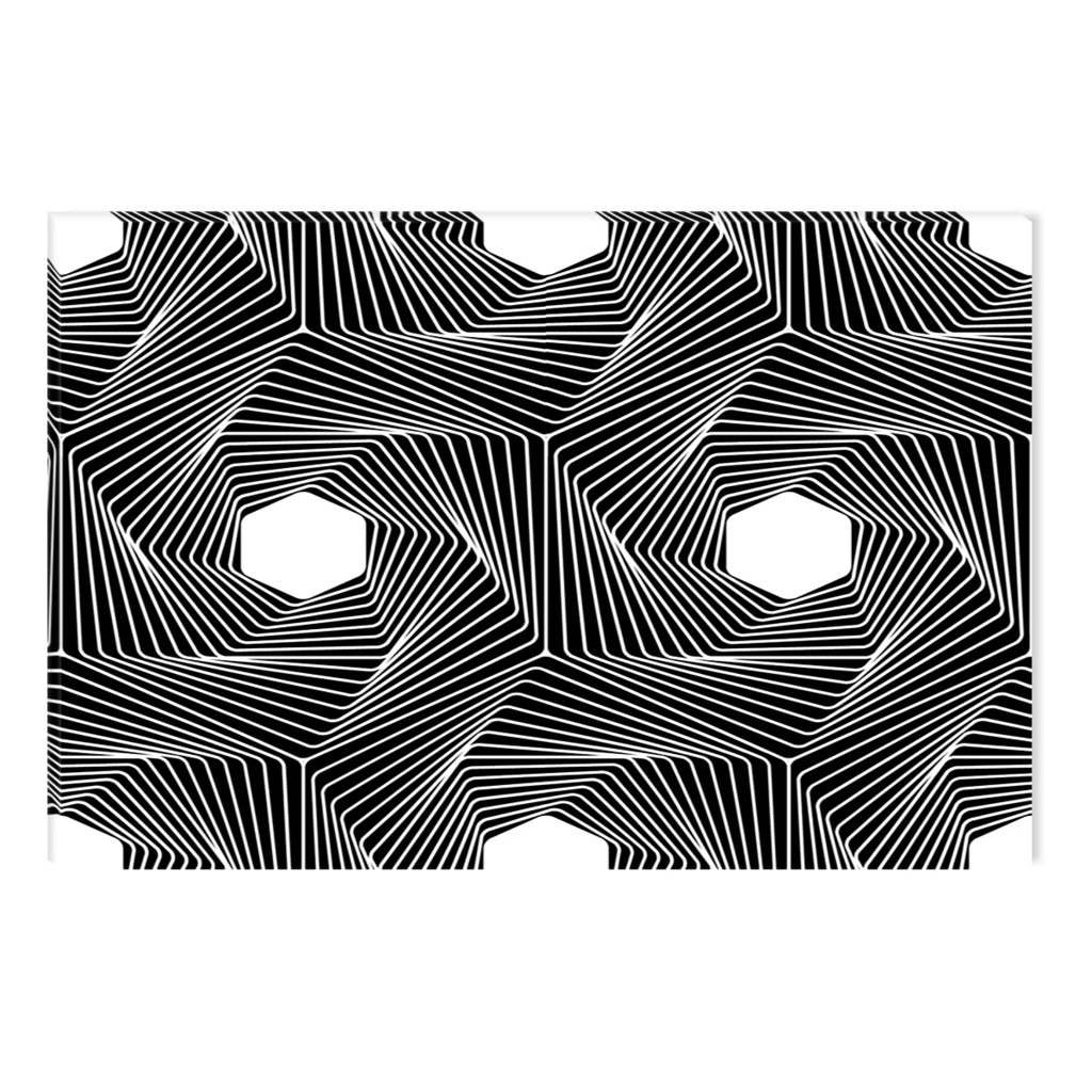 Tablou Alb-Negru Abstract Startonight, Lant geometric, luminos in intuneric, 80 x 120 cm