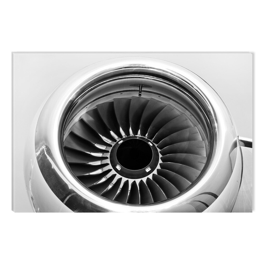 Tablou Alb-Negru Abstract Startonight, Motor de avion, luminos in intuneric, 80 x 120 cm