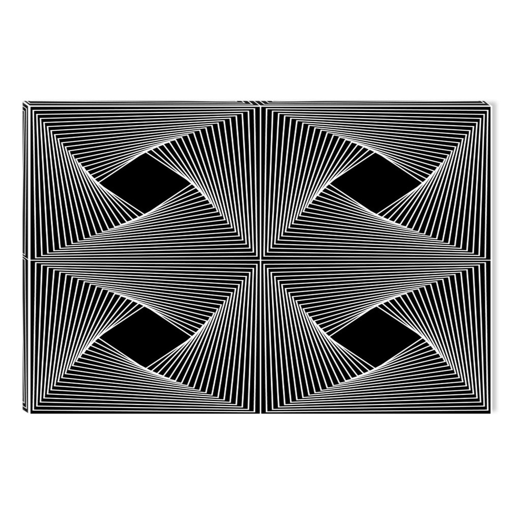 Tablou Alb-Negru Abstract Startonight, Arta Geometrica, luminos in intuneric, 60 x 90 cm