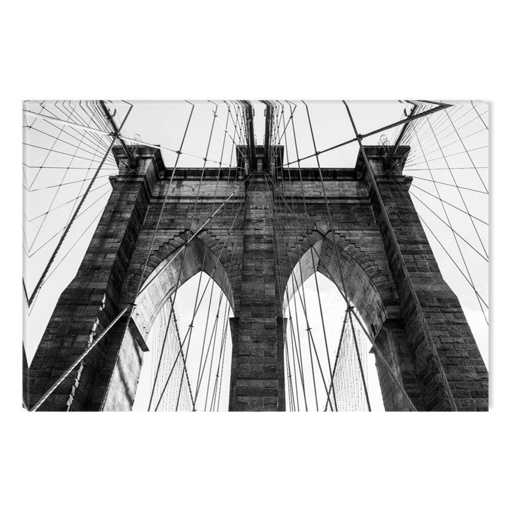 Tablou Alb-Negru Abstract Startonight, Podul, luminos in intuneric, 80 x 120 cm