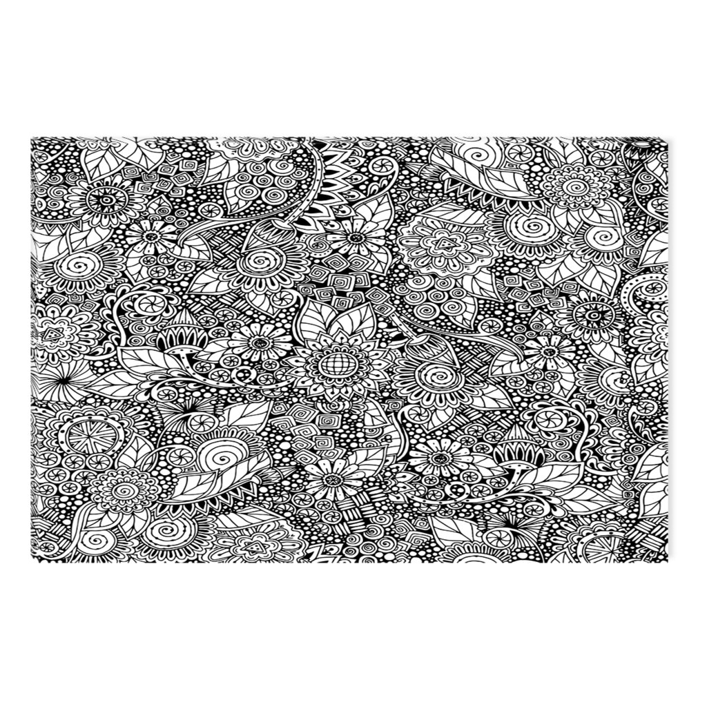 Tablou Alb-Negru Abstract Startonight, Design floral, luminos in intuneric, 80 x 120 cm