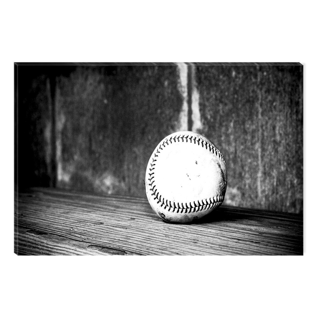 Tablou Alb-Negru Abstract Startonight, Mingie de baseball, luminos in intuneric, 60 x 90 cm