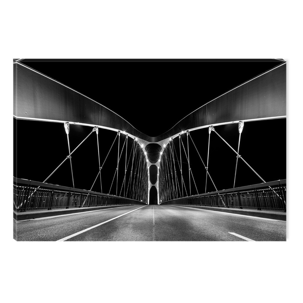 Tablou Alb-Negru Abstract Startonight, Pod iluminat I, luminos in intuneric, 80 x 120 cm