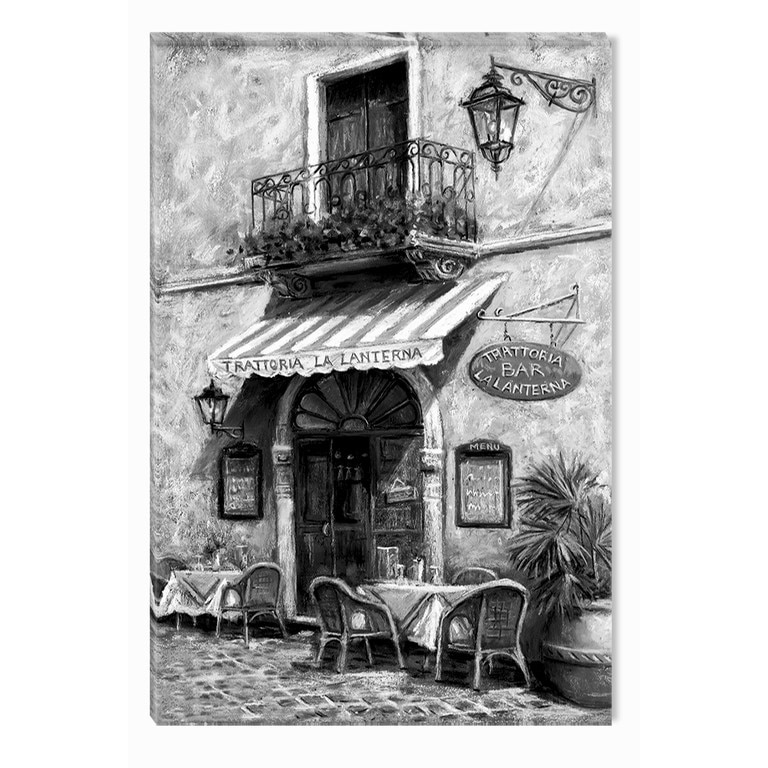 Tablou Alb-Negru Abstract Startonight, Trattoria, luminos in intuneric, 80 x 120 cm