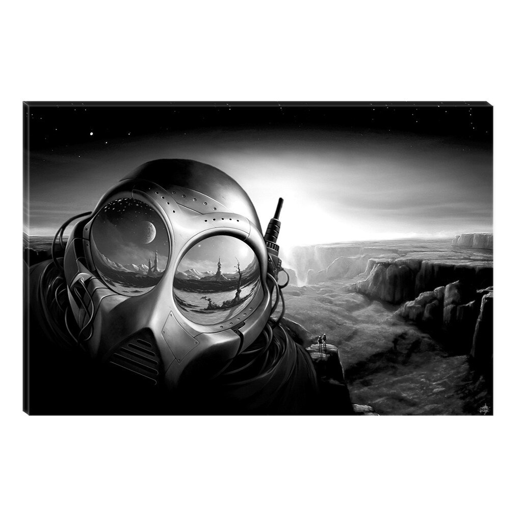 Tablou Alb-Negru Abstract Startonight, Salvati planeta!, luminos in intuneric, 60 x 90 cm