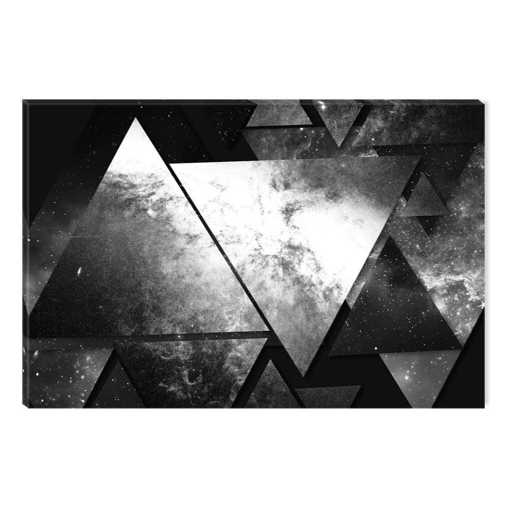 Tablou Alb-Negru Abstract Startonight, Piramide, luminos in intuneric, 80 x 120 cm