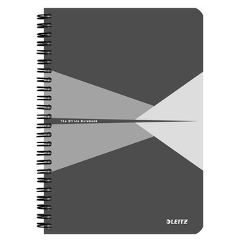 Caiet Leitz Office cu spira, coperta carton gri, A5, dictando Caiet Leitz Office cu spira, coperta carton gri, A5, dictando