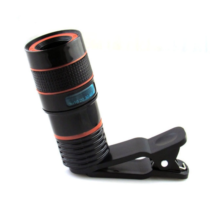 Телескоп с клипс за мобилен телефон, 8X zoom, iPhone, Samsung, HTC, LG, OnePlus