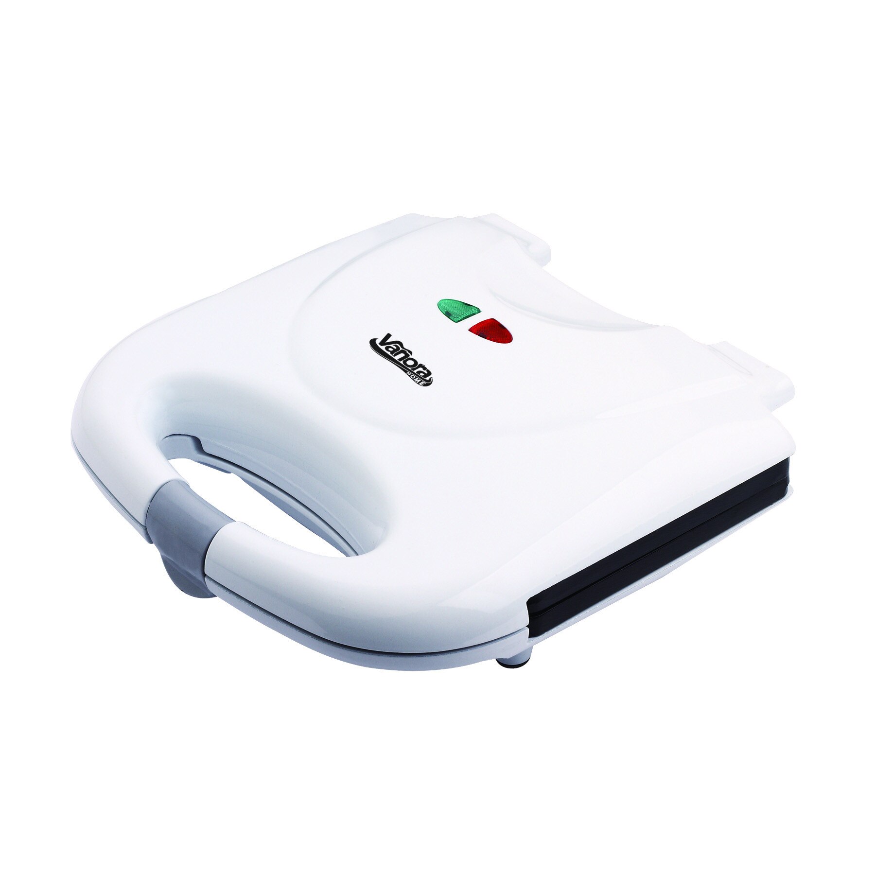 Sandwich maker Vanora VSM-750WH, 750 W, 2 sandwich-uri, placi antiadezive, maner rece, Indicator LED gata de folosire, Indicator LED alimentare, posibilitate de depozitare in pozitie vertical, Alb