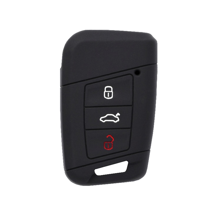 Husa 360 cheie auto compatibila cu VW Tiguan/Skoda Kodiaq, Silicon, Negru