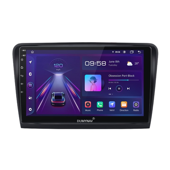 Navigatie android12, 32gb memorie interna, 2 Grm SKoda Superb 2 an-2008-2015 -DSP-RDS