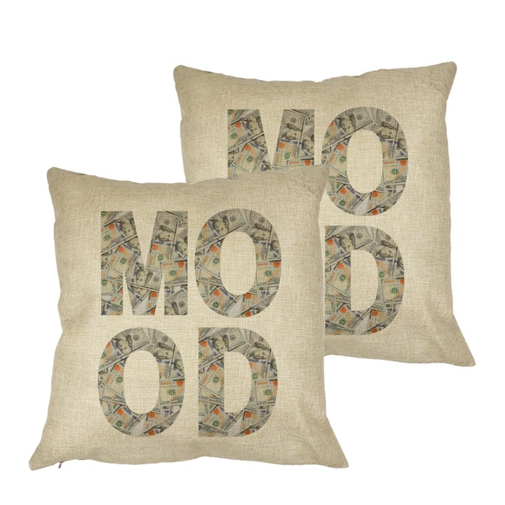 Díszpárna, Holdon, 40x40 cm, Fehér, Matt, Levehető huzat, Fújtató