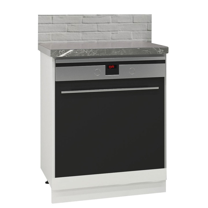 Corp bucatarie inferior MDF, cuptor, Badenmob, seria Square, 60.02x50x78 cm, Alb Rustic